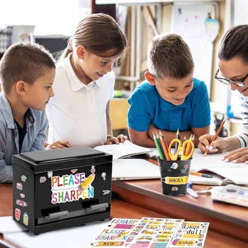 Pencil Dispenser for Classroom Stainless Steel Pencil Holder for Desk, Pencil Dispenser Set with Silicone Organizer & 4 Stickers, Classroom Must Haves Teacher Homeschool Office Supplies - Image 7