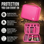 Boobowl Hard Travel Case for Hair Clippers, Barber Tool Organizer,Rose Red - Image 5