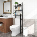 3-Shelf Bathroom Organizer Over Toilet, Space Saver Storage, Black by HAHRIR