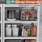 3-Pack Metal Milk Crate for Storage, Large 40qt Stackable Collapsible Storage Bins with Handle, Heavy Duty Storage Baskets for Shelves, Folding Basket Organizer for Car, Garage, Home, Camping, Office - Image 4