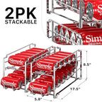 Simple Houseware 2-Pack Stackable Beverage Soda Can Dispenser Rack, Chrome - Image 2