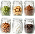 ComSaf Ribbed Glass Mason Jars with Airtight Lids 25 oz 6 Pack Coffee by ComSaf