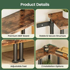 Corner Bookshelf 5-Tier, L-Shaped Bookcase for Small Spaces, Rustic Brown - Image 7