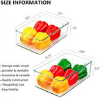 Qilinba Set Of 8 Stackable Pantry Organizer Bins, Clear Plastic Storage Bins for Home Edit Fridge Cabinet Organizing Storage Containers (4 Large and 4 Medium) - Image 6