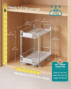 SONGMICS Spice Rack Organizer for Cabinet, Pull Out 2 Tier Thick Steel - Image 4