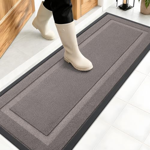 OLANLY Front Door Mat Outside 47x17, All-Season Heavy-Duty Rubber Doormat by OLANLY
