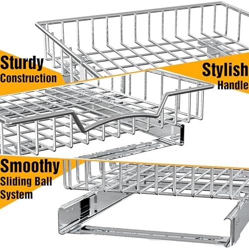 Simple Houseware Under Cabinet Pull Out Sliding Shelf Drawer, 18Dx14W - Image 6