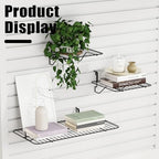11.8" L x 7.8" D x 5.7" H - 6 Pcs Hanging Straight Shelves, Black Wire Hanging Storage Straight Racks, Organizers for Grid Walls, Slat Walls and Pegboards - Image 3