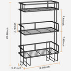 FLOLXNB Over The Toilet Storage Shelf, 3-Tier Bathroom Storage Organizer Upgrade Punch-Free Toliet Storage Shelf, Home Storage Rack with Hooks Shelf,Black - Image 2