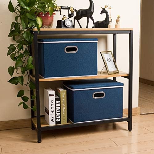 PRANDOM Extra Large Collapsible Storage Bins with Lids [5-Pack] Linen Fabric Foldable Storage Baskets Boxes Organizer Containers Cube with Cover for Bedroom Closet Office Nursery (22.8x15.75x13.8) - Image 4