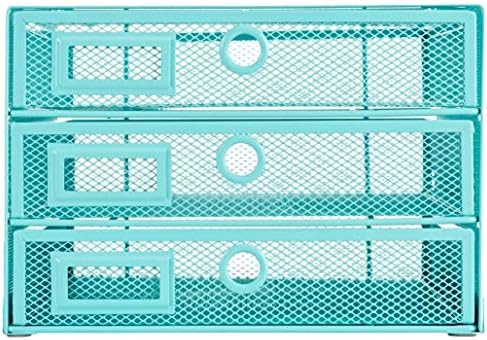 Annova Desk Organizer Wire Mesh 3 Tier Sliding Drawers Paper Sorter/Multifunctional/Premium Solid Construction for Letters, Documents, Mail, Files, Paper, Kids' Art Supplies (Turquoise) - Image 6
