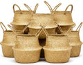 Qunclay 12 Pcs Woven Seagrass Baskets Belly Basket, L,13''dx11''h by Qunclay