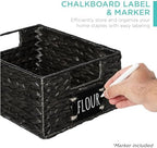 Best Choice Products Set of 4 9x12in Water Hyacinth Pantry Baskets, Woven Organizers w/Chalkboard Label, Chalk Marker - Black - Image 2