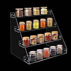PMMASTO 4-Tier Clear Acrylic Spice Rack Organizer for Cabinet Countertop - Image 3