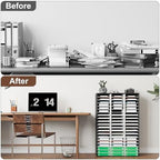 EasyPAG 60 Compartments Wooden Literature Organizer with Adjustable Shelves, 30000 Sheets Capacity Paper Organizer, Classroom Mailbox and Mail Sorter for Teachers and Office, Black/White - Image 5