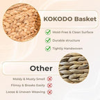 KOKODO 15”L x 11”W Large Rectangular Water Hyacinth Wicker Storage Basket with Handles, Metal Frame and Chalkboard Label, Handwoven Bin for Space-Saving Room Organization - Image 4