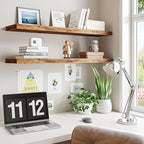 Fixwal Floating Wall Shelves for Decor (Rustic Brown, Set of 2, 35.4Inch) - Image 4