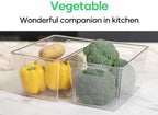 6 Pack Clear Plastic Storage Bins, 11" Large Pantry Organizer Bins with Handles, Plastic Containers for Refrigerator,BPA-Free Perfect for Kitchen,Fridge,Cabinet,Pantry(Cream) - Image 2