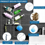 AITEE Acrylic Bathroom Organizer Caddy Shampoo Holder Combination Shelf - Image 3