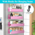 HuggieGems Metal Magnetic Spice Rack for Refrigerator Pink, 4 Pack - Image 2
