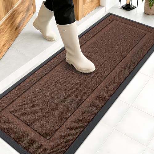 OLANLY Front Door Mat Outside 47x17, All-Season Heavy-Duty Rubber Doormat by OLANLY
