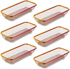 Buyer Star Stainless Steel Cutlery Drawer Organizer Pack of 6, Orange Mesh Storage Baskets with 4 Triangle Racks, Stackable Utensil Holder for Holding Flatware Kitchen Utensil by BuyerStar