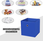 Foldable Storage Cubes Bins ,11 Inch Cloth Storage Cube Fabric Storage Box Cubes Organizer Baskets with Handles for Home Organizer Set of 6 (Dark Blue) - Image 3