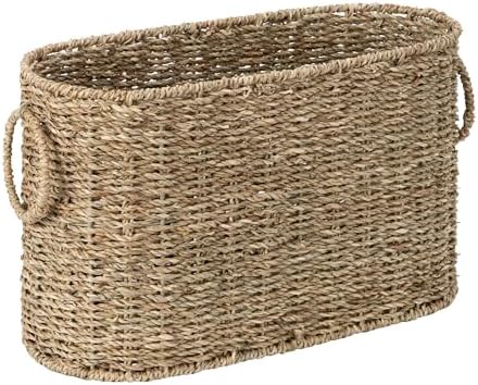 StorageWorks Wicker Toilet Paper Storage Basket, Natural Seagrass by StorageWorks