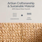 Best Choice Products Water Hyacinth Pantry Storage Baskets, Wicker Baskets w/Built-in Handles, Handwoven Shelf Baskets for Organizing, Pantry Organizers and Storage, 3-Pack - Natural - Image 3