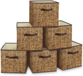 homyfort 12x12 Cube Storage Bins - Fabric Cubby Bins with Dual Handles, Collapsible Storage Organizer for Shelf, Closet, Nursery, Set of 6 （PRINTING instead of Rattan Weaving） by homyfort
