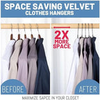 HOUSE DAY Grey Velvet Hangers 60 Pack, Non Slip Felt Hangers, Heavy Duty Velvet Clothes Hanger, Ultra Slim Hanger Space Saving, Perfect for Shirt, Suits, Pants - Image 4