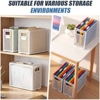 Zhengmy 3 Pcs Hanging File Organizer Letter Size File Holder Metal Mesh Filing Box Desktop Folder Letter Storage Cabinets Magazine Holder with Handles for Home Office School Document (White) - Image 6