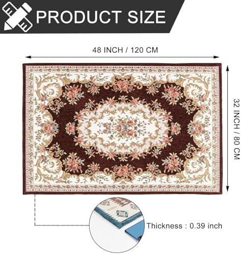 CHICHIC 48 x 32 Inch Coffee Indoor Door Mat for Home Entrance, Front Door Mat Indoor Inside Outdoor Outside Entryway Rugs Welcome Mat Anti-Slip Rubber Back Low Profile - Image 3