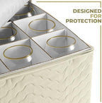 Sorbus Stemware Storage Containers, Divided Case (Quilted Stemware, Beige) - Image 4