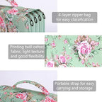 Vomgomfom 300 Slots Marker Case 4-Layer PU Leather, Handle, Grenn Rose - Image 3