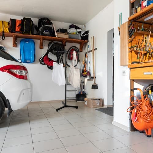 Blulu 45 Inch Adjustable Shopping Bag Rack Heavy Duty Metal Holder for Retail Store T-shaped Tote Bag Display Stand for Trade Show Boutique Small Business Entryway and Hallway(1 Pcs,Black) - Image 4