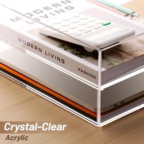 SANRUI Stackable Acrylic Desk Organizer, Paper Tray Organizer, 2-Pack - Image 4