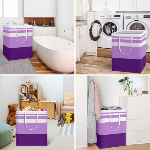 HomeHacks 2 Pack Laundry Baskets, Laundry Hampers Bags (Purple 125Lx2) - Image 6