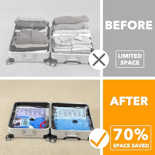 SpaceAid Travel Vacuum Bags for Luggage with Electric Pump, 21 Pack Vacuum Seal Bags for Clothing Travel, Space Saver Compression Bag for Backpack and Suitcase - Image 3
