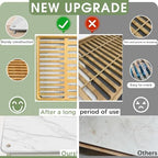 Sofort Bamboo Dish Drying Rack with Absorbent Stone Dish Drying Mat - Image 3