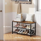 3 Tier Metal Shoe Rack for Entryway, 31" Wide Shoe Storage Organizer - Image 3