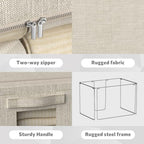 FHSQX 6 Pack Clothes Storage Bins with Metal Frame,Beige, 22L - Image 5