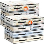 8 Pack Under Bed Storage Bags, 90L Foldable Clear Containers with Handles by Unknown