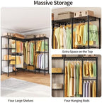Golpart Heavy Duty Clothes Rack Metal Wardrobe with Adjustable Wire Shelves - Image 7