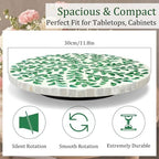 Reallnaive Mother of Pearl Lazy Susan, Round, Green Grass - Image 5