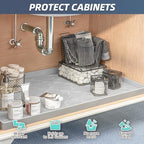 SIKADEER Waterproof Under Sink Mat Silicone 25"x19", Kitchen Cabinet Liner - Image 4