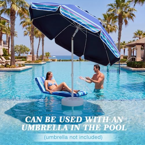 Briwooody Floating Pool Umbrella Stand with Table, Portable Shade Base Holder with Weighted Base and 4 Cup Holders, Pool Sunshade Support for Pools and Hot Tubs (Umbrella Not Included) - Image 7