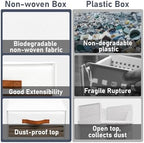 DIMJ Closet Organizers and Storage - Fabric Bins with Drawers for Closet Foldable Clothes Organizers with Clear Window, Stackable Storage Drawers Units for Bedroom, Living Room, 6-Pack, White - Image 7