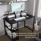 Pamray 33.5 Inch Small Computer Desk with Monitor Stand and Shelves - Image 5