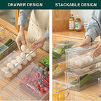 LALASTAR 2 Pack Fridge Organizer with Pull-out Drawer, Stackable Freezer Organizer Bin, Pantry Organization and Storage, BPA Free, 3.17QT - Image 4